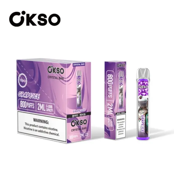 OKSO 800 Puffs Crystal Bar Einweg Vape Günstig Großhandel Mit 2ml E Liquid