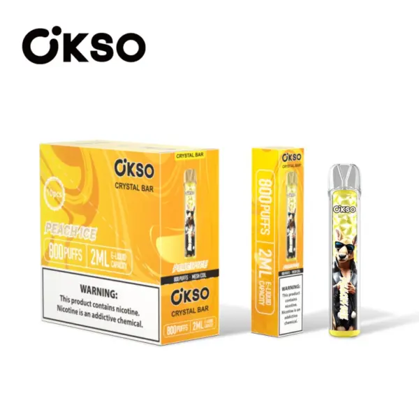 OKSO 800 Puffs Crystal Bar Einweg Vape Günstig Großhandel Mit 2ml E Liquid