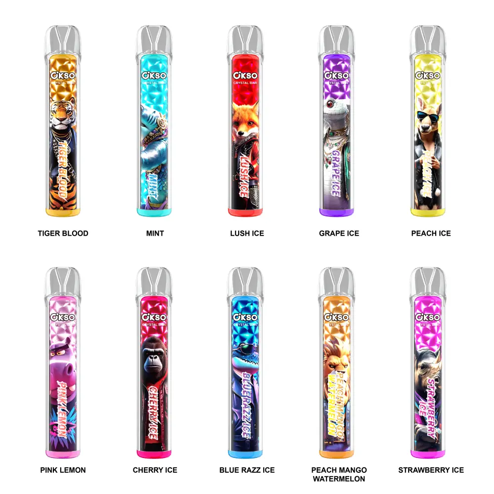 OKSO 800 Puffs Crystal Bar Einweg Vape Günstig Großhandel Mit 2ml E Liquid