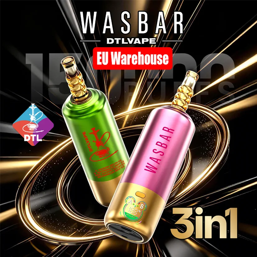 Wasbar 150K Züge 3 in 1 DTL Vaping Einweg E-Zigarette Vape