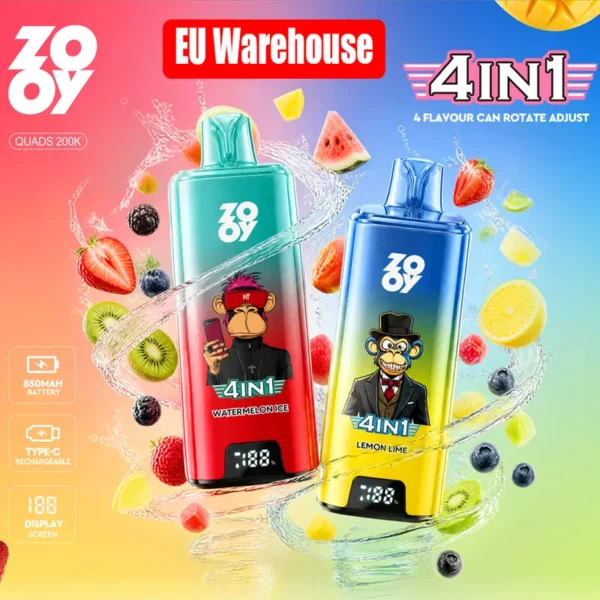 ZOOY 200K Züge Puffs 4 in 1 Einweg E-Zigarette Vape