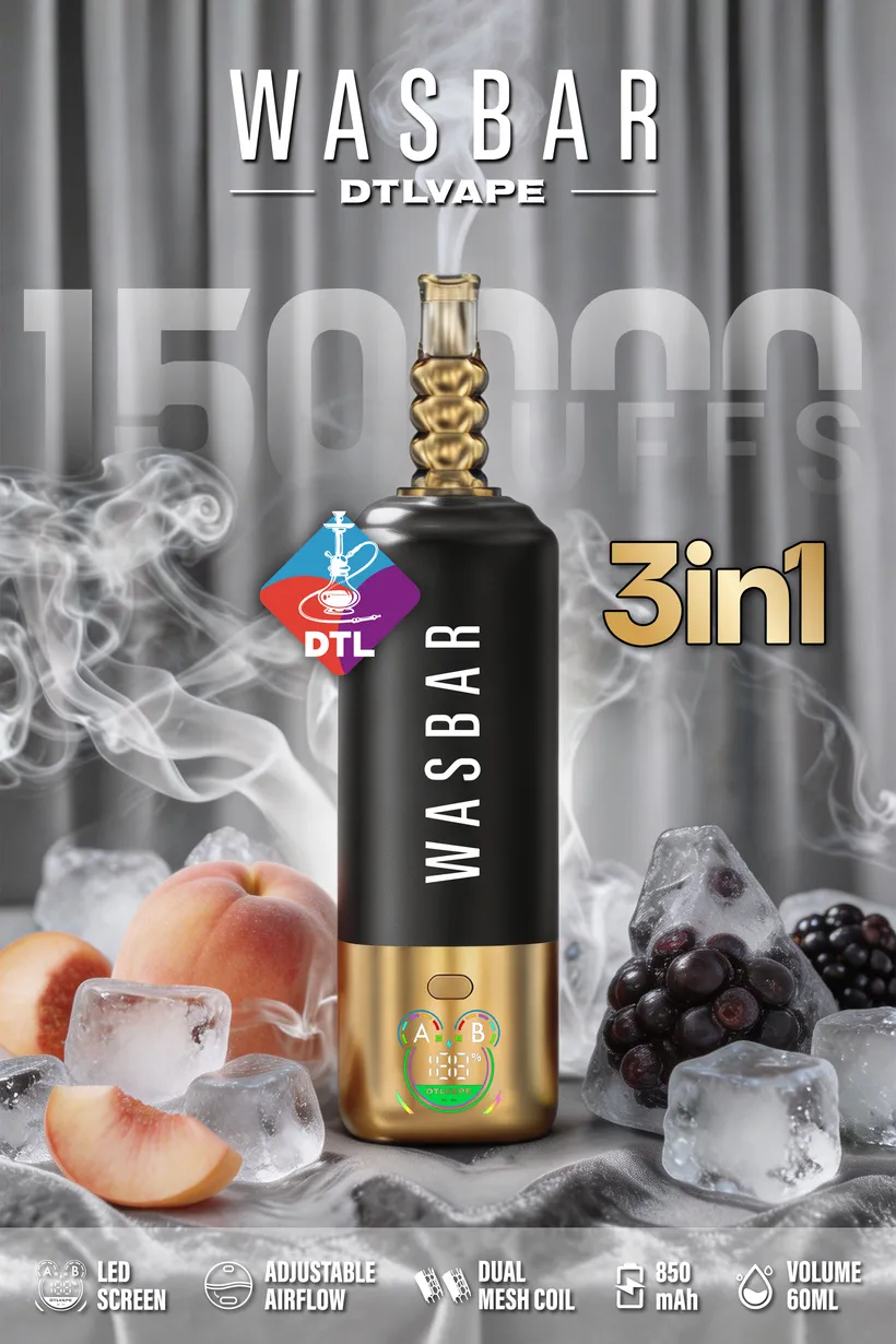 Wasbar 150K Züge 3 in 1 DTL Vaping Einweg E-Zigarette Vape