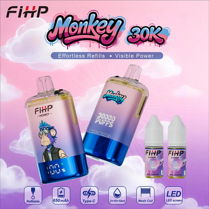 FIHP 30k Züge 30000 Monkey Refillable E Liquid