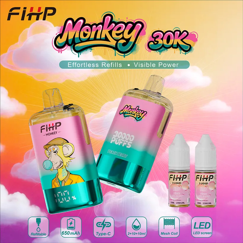 FIHP 30k Züge 30000 Monkey Refillable E Liquid