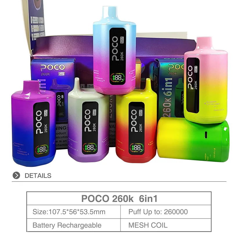 POCO 260K Züge 6 in 1 Einweg E-Zigarette Vape