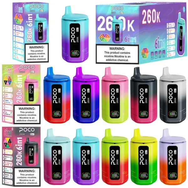 POCO 260K Züge 6 in 1 Einweg E-Zigarette Vape