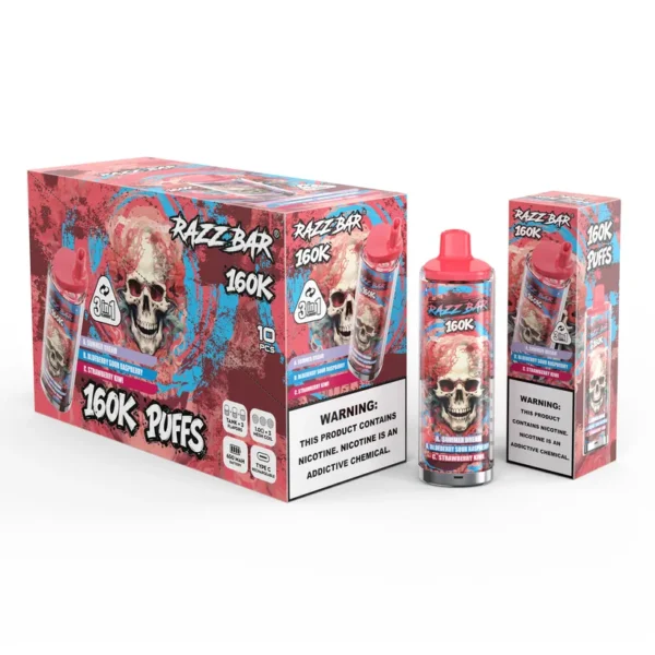 Razz Bar 160K Züge 3 in 1 Einweg E-Zigarette