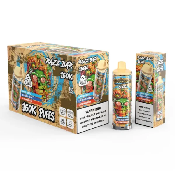 Razz Bar 160K Züge 3 in 1 Einweg E-Zigarette