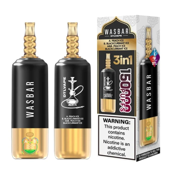 Wasbar 150K Züge 3 in 1 DTL Vaping Einweg E-Zigarette Vape