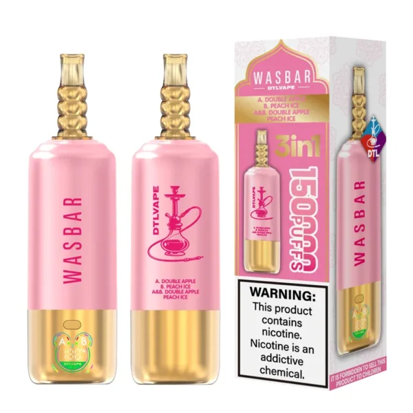 Wasbar 150K Züge 3 in 1 DTL Vaping Einweg E-Zigarette Vape