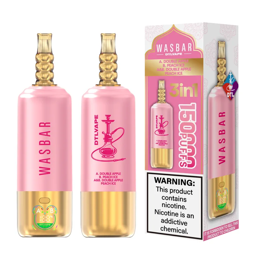 Wasbar 150K Züge 3 in 1 DTL Vaping Einweg E-Zigarette Vape