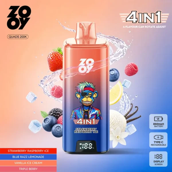 ZOOY 200K Züge Puffs 4 in 1 Einweg E-Zigarette Vape
