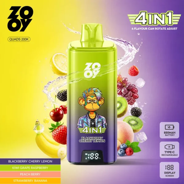 ZOOY 200K Züge Puffs 4 in 1 Einweg E-Zigarette Vape