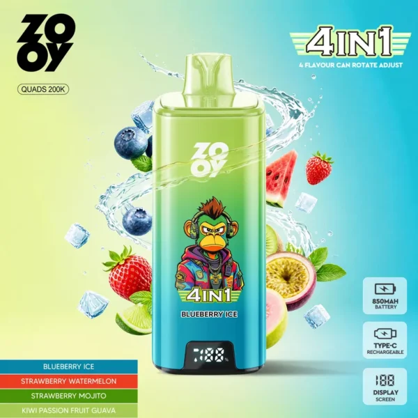 ZOOY 200K Züge Puffs 4 in 1 Einweg E-Zigarette Vape