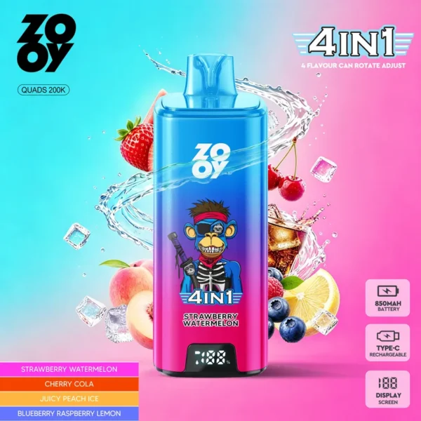 ZOOY 200K Züge Puffs 4 in 1 Einweg E-Zigarette Vape